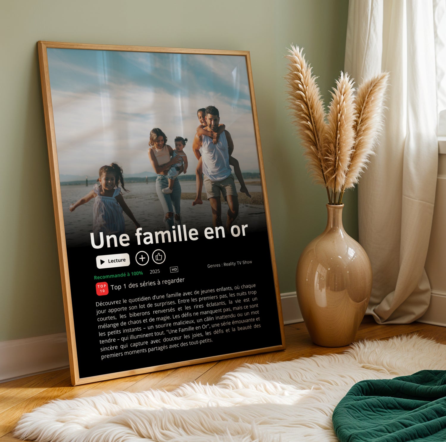 Affiche Famille Personnalisée Style Netflix avec Photo – Poster Original Cadeau Noël Anniversaire - Image 4