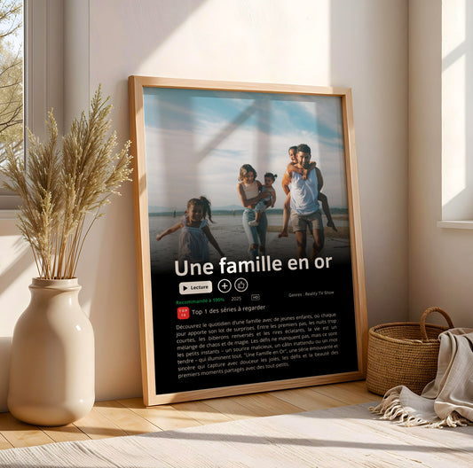 Affiche personnalisée Netflix Famille - Affiche Famille avec photo