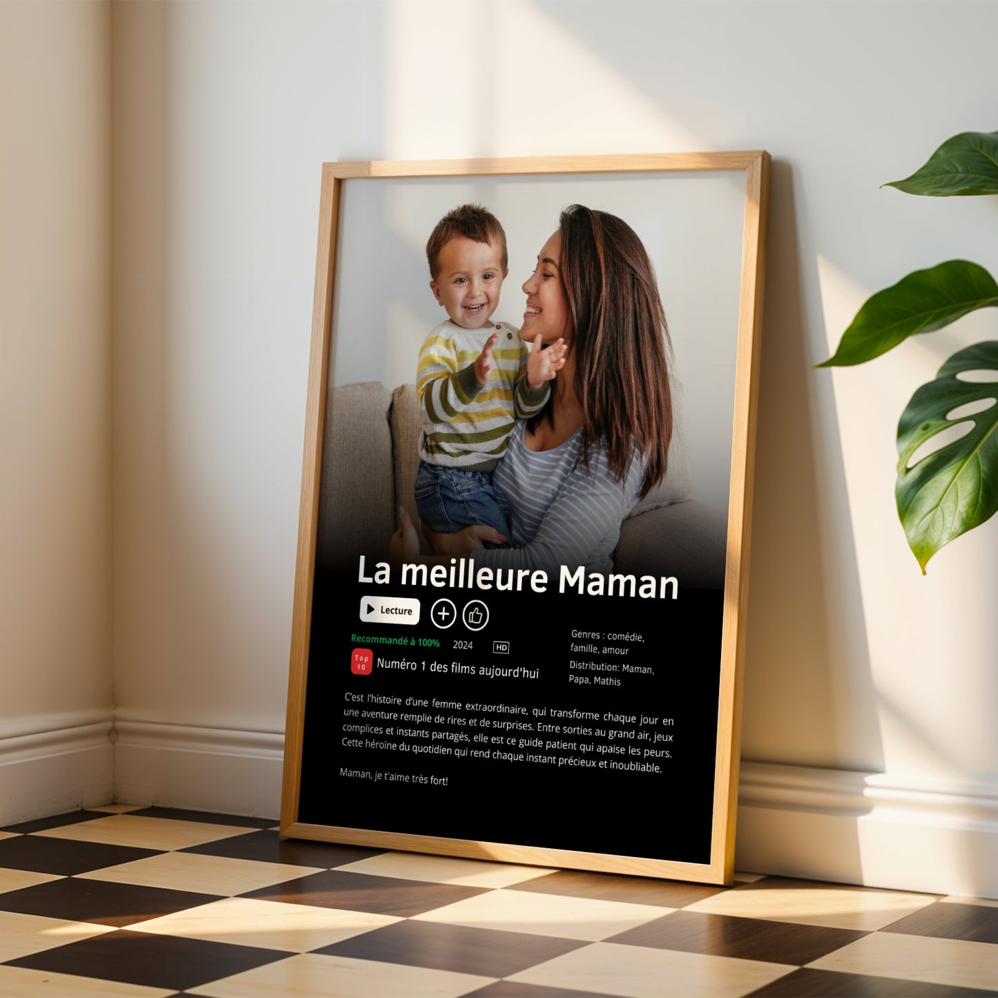 Affiche Netflix Personnalisée « Meilleure Maman du Monde » avec photo