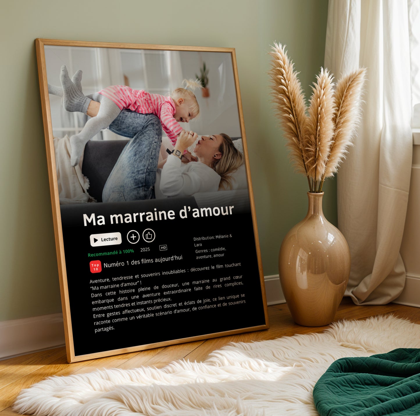 Affiche série/film Netflix Marraine personnalisée – Poster Marraine avec photo – Cadeau Noël Marraine – Baptême & Demande Marraine - Image 3