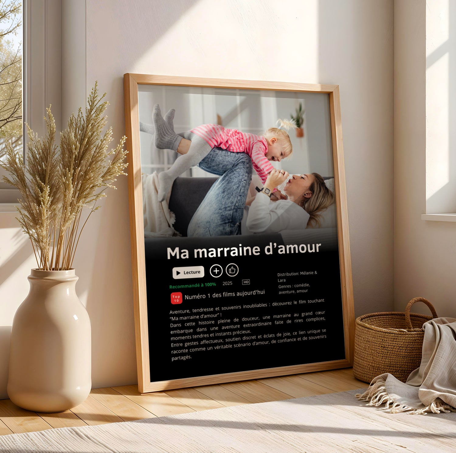 Affiche série/film Netflix Marraine personnalisée – Poster Marraine avec photo – Cadeau Noël Marraine – Baptême & Demande Marraine - Image 4