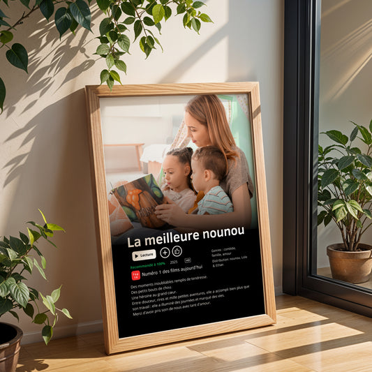 Affiche Netflix Personnalisée « Meilleure nounou du Monde » avec photo