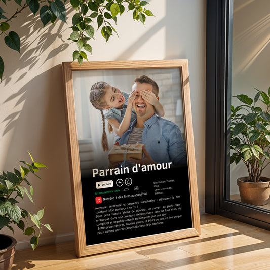 Affiche série/film Netflix Parrain personnalisée – Baptême & Demande Parrain