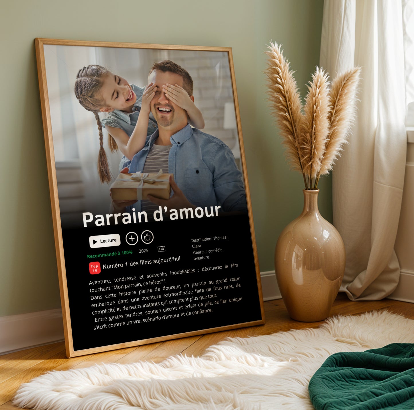 Affiche série/film Netflix Parrain personnalisée – Baptême & Demande Parrain - Image 3