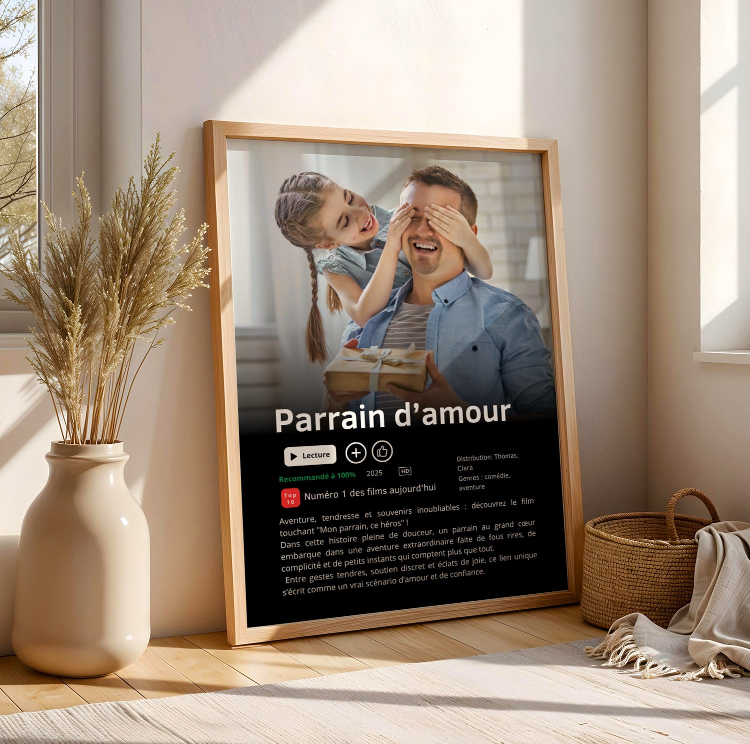 Affiche série/film Netflix Parrain personnalisée – Baptême & Demande Parrain - Image 4
