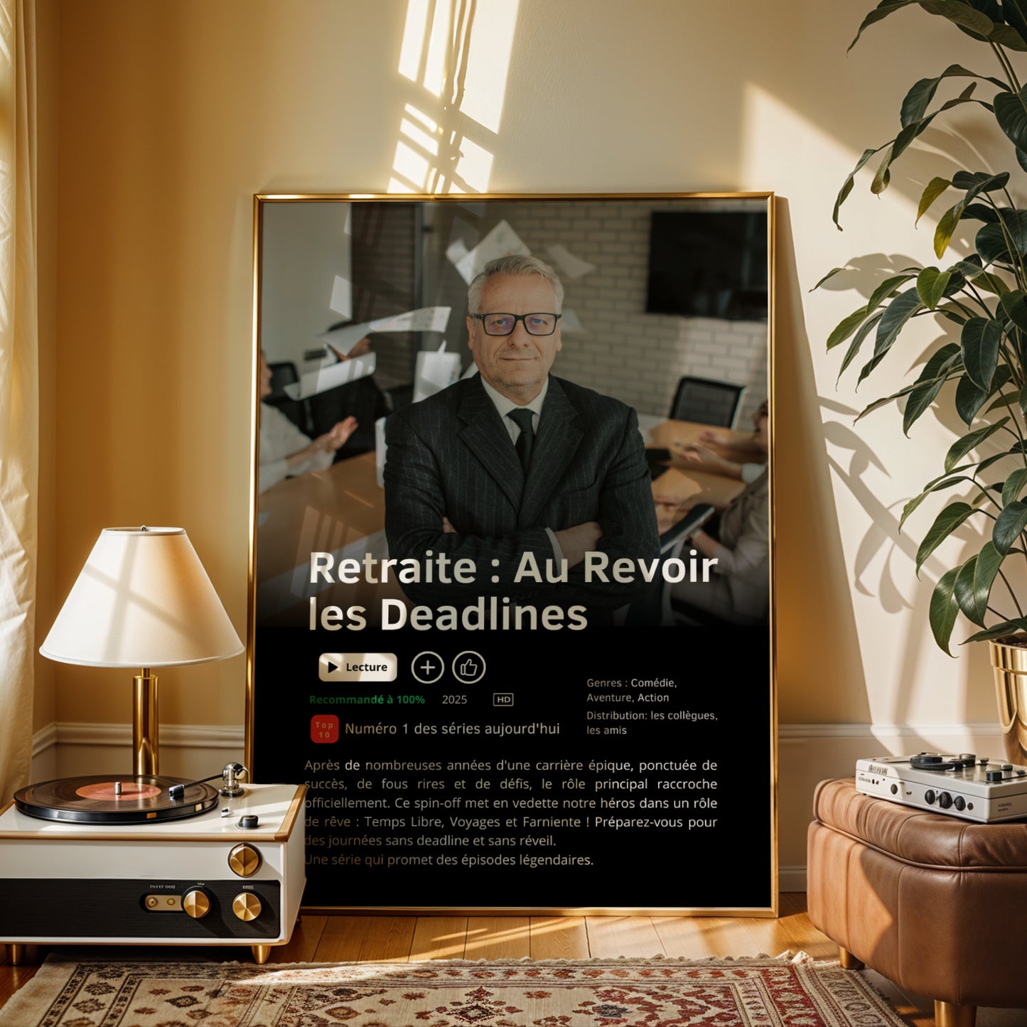 Affiche Retraite Personnalisée pour Collègue – Style Série Netflix, Cadeau Original Départ à la Retraite - Image 3
