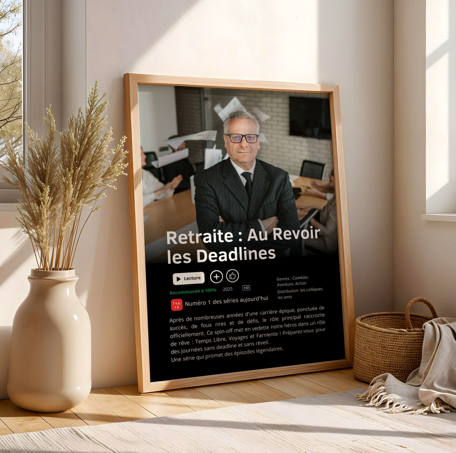 Affiche Retraite Personnalisée pour Collègue – Style Série Netflix, Cadeau Original Départ à la Retraite - Image 5