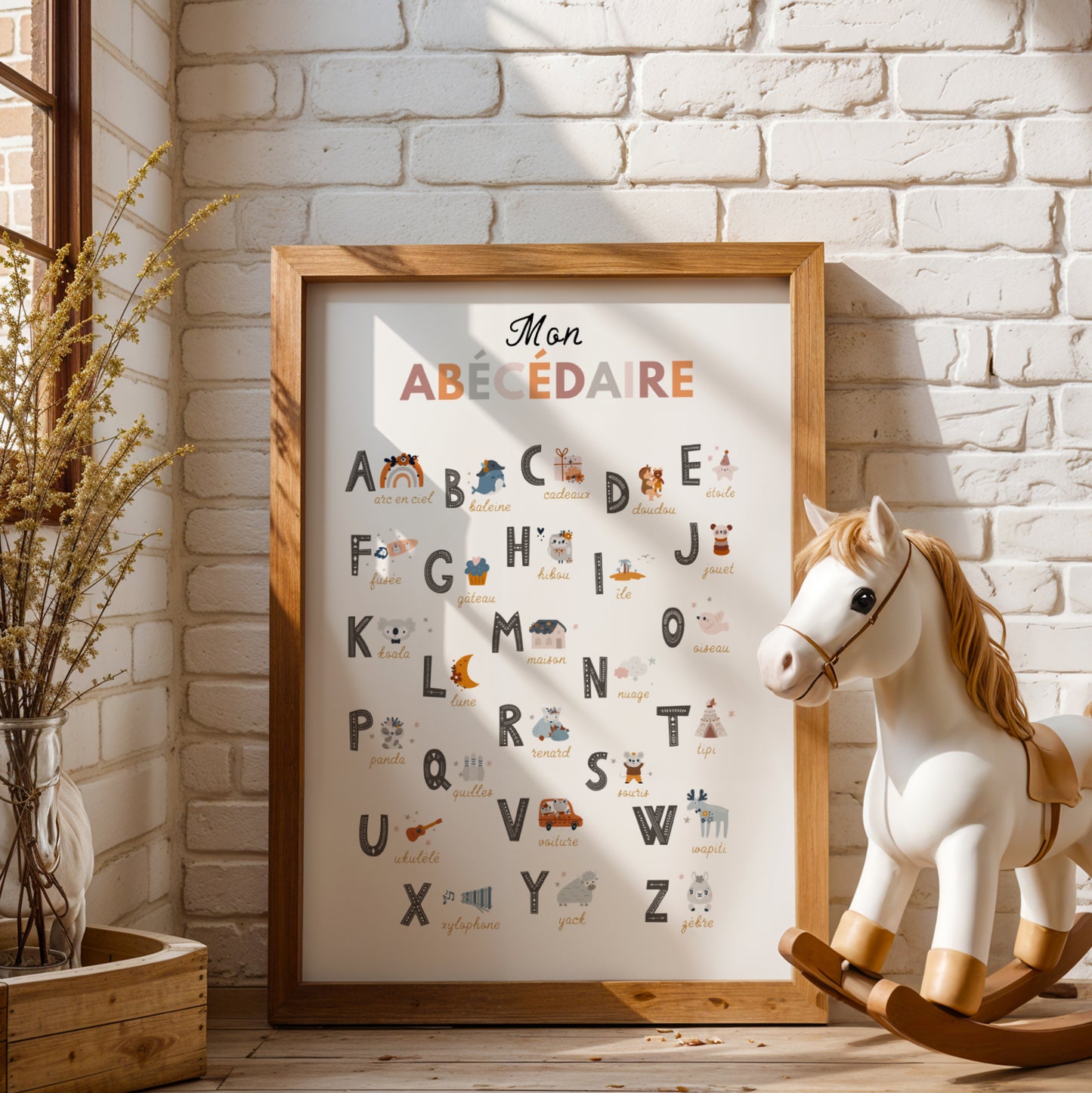 Affiche Mon Abécédaire Illustré – Décoration Éducative Boho & Douceur