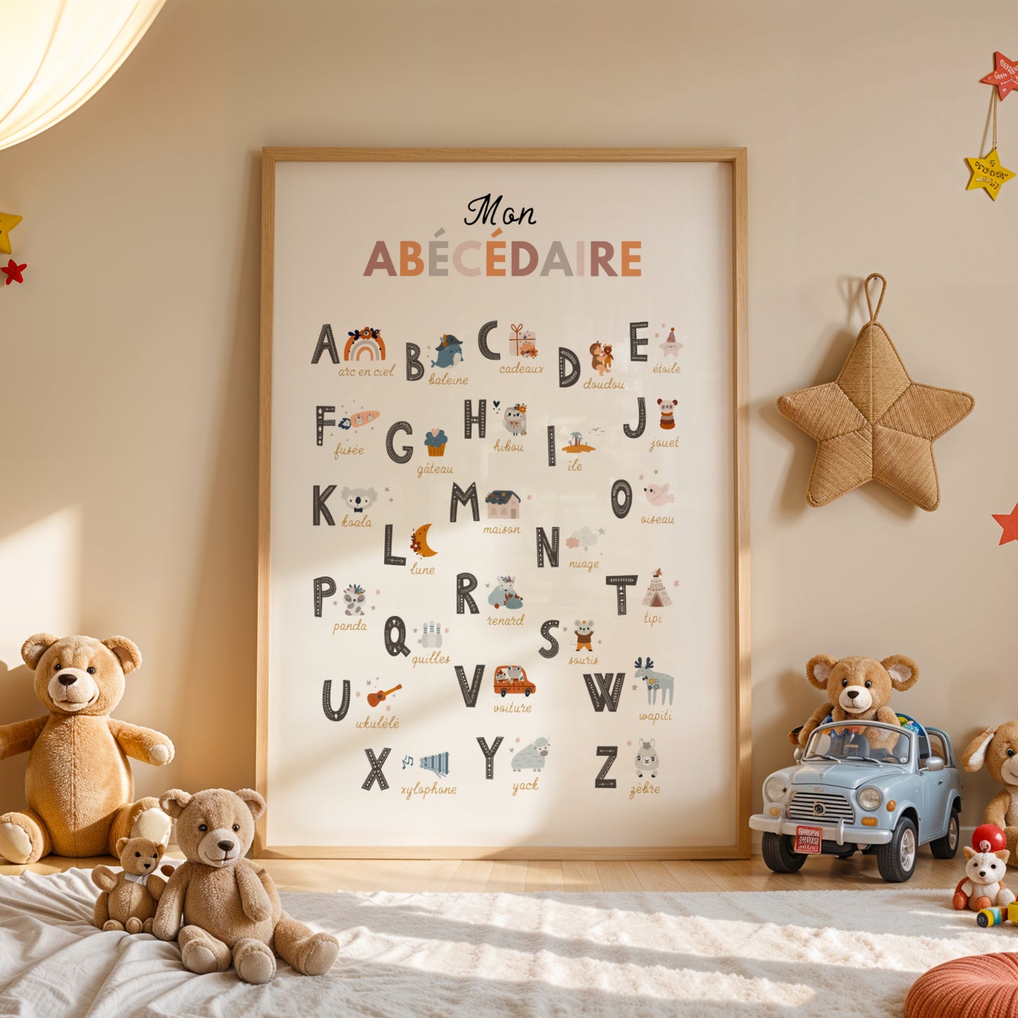Affiche Mon Abécédaire Illustré – Décoration Éducative Boho & Douceur