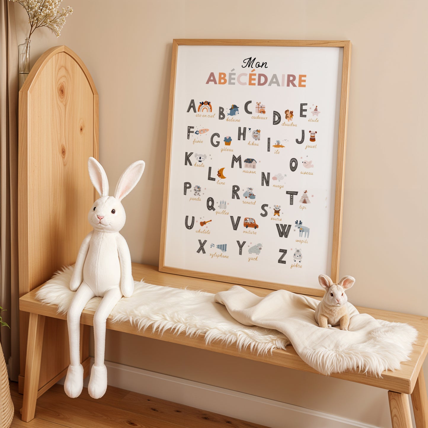Affiche Mon Abécédaire Illustré – Décoration Éducative Boho & Douceur