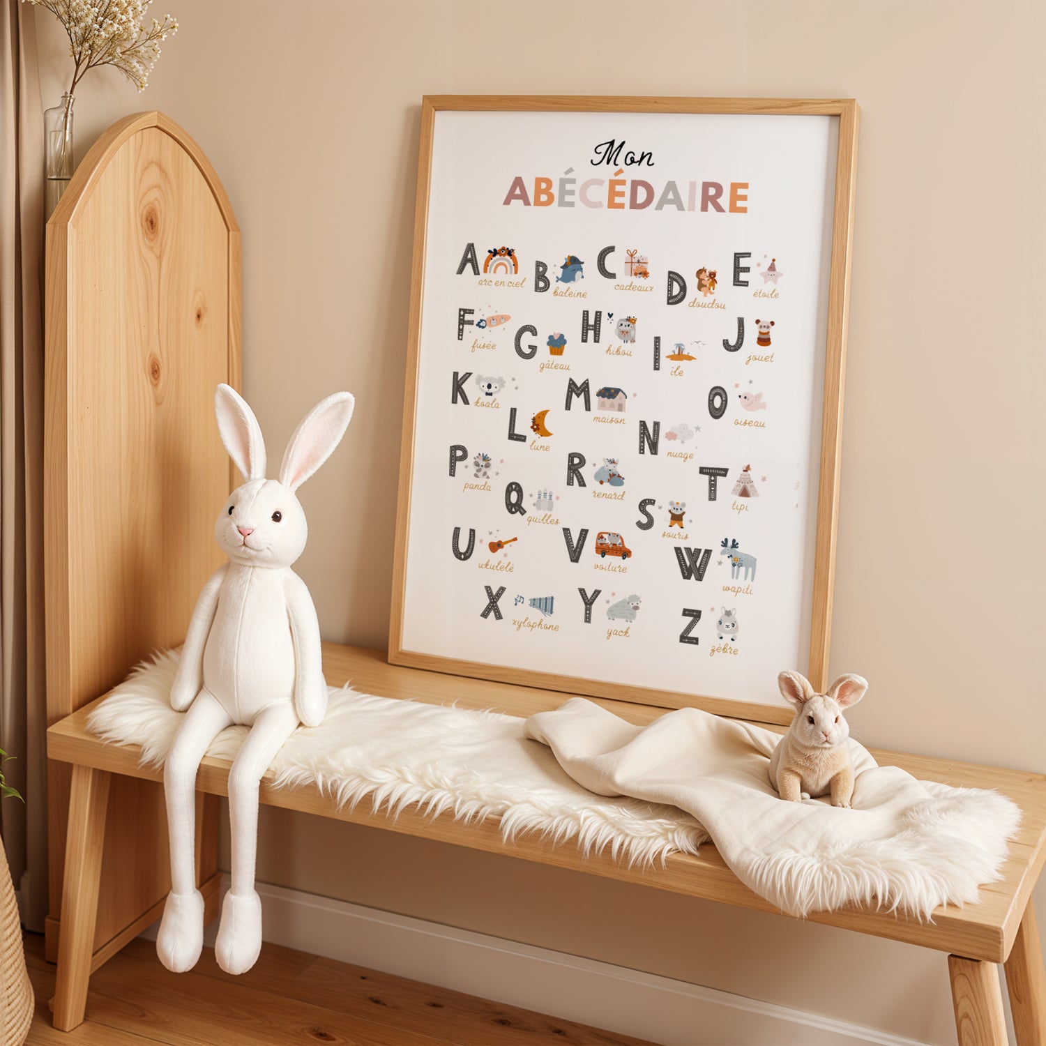 Affiche Mon Abécédaire Illustré – Décoration Éducative Boho & Douceur