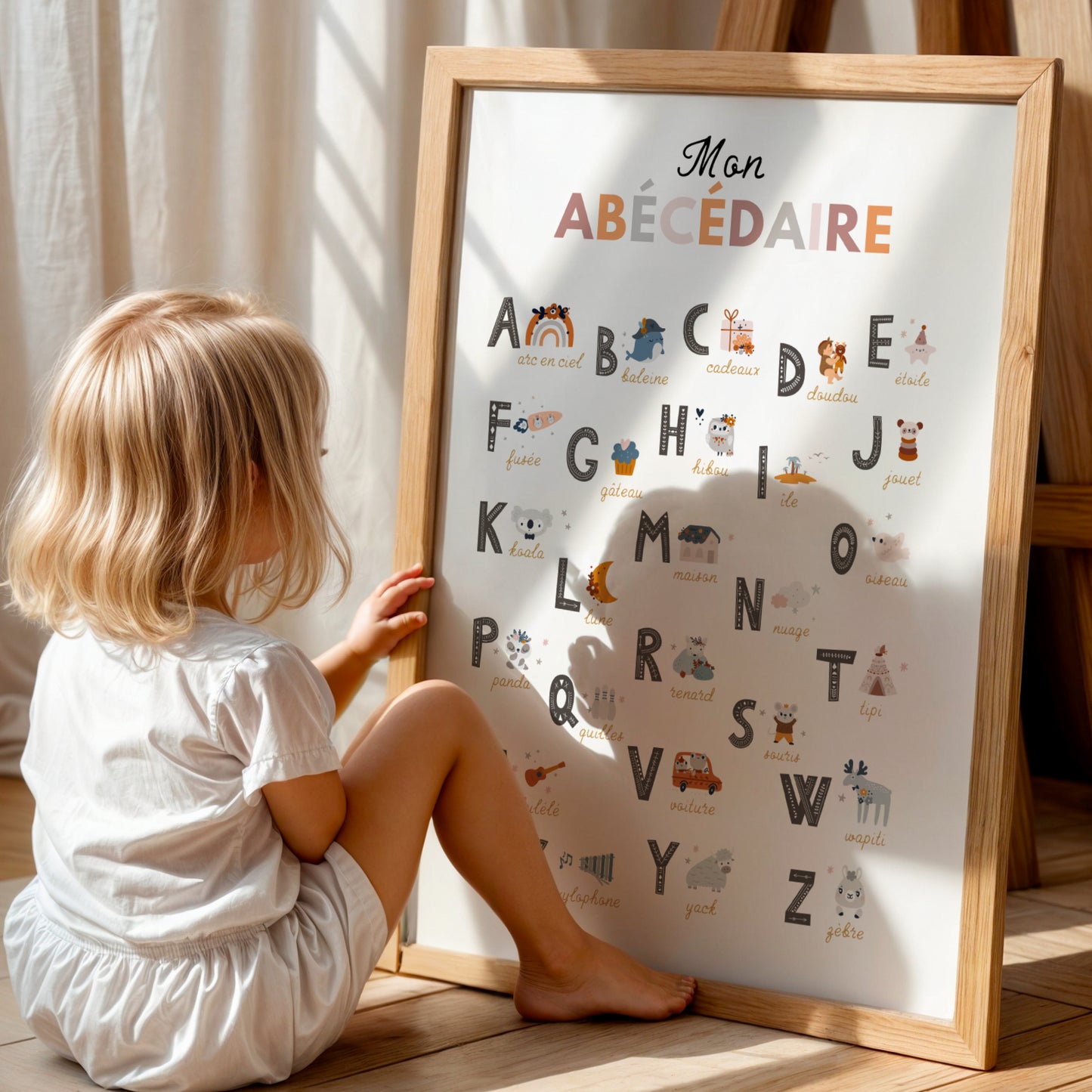 Affiche Mon Abécédaire Illustré – Décoration Éducative Boho & Douceur