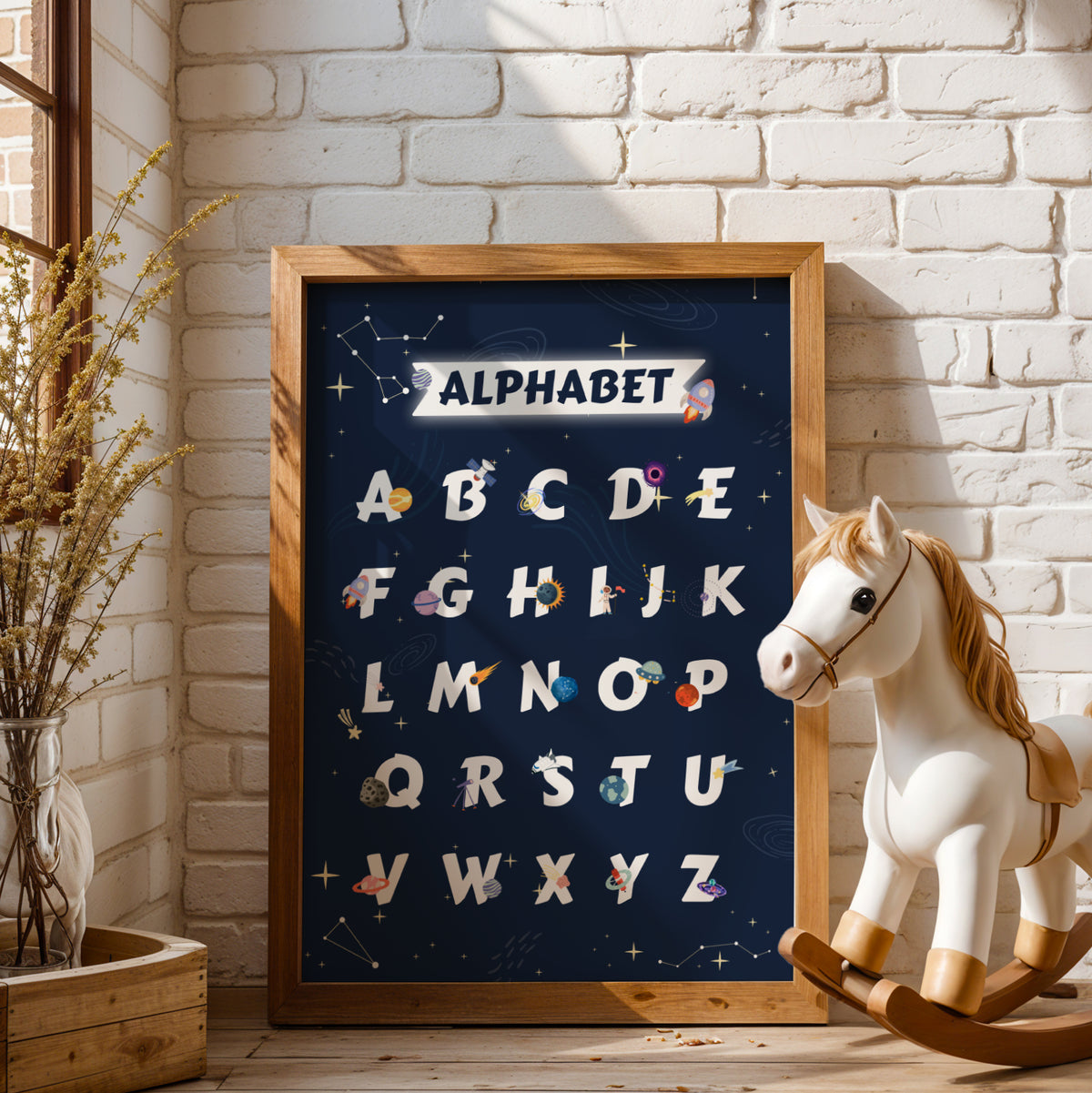 Lot 3 Affiches Chambre Enfant Espace Alphabet Chiffres Prénom – Galerie Murale Éducative Cadeau Naissance Garçon - Image 5