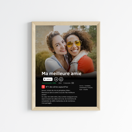 Affiche série personnalisée - Cadre pour meilleure amie - Affiche Netflix - Affiche film personnalisée par Le Temps des Paillettes - Le Temps des Paillettes