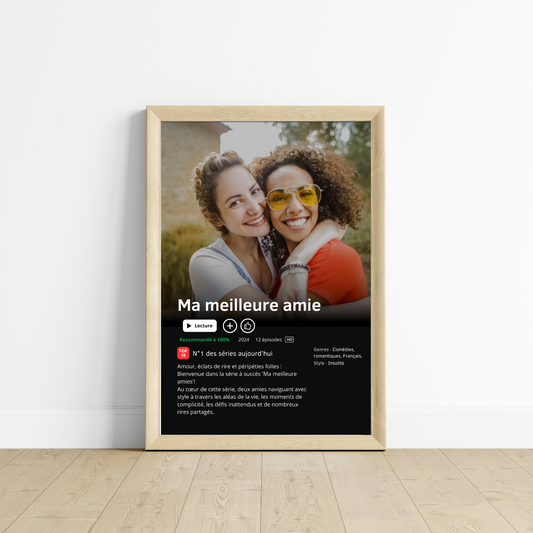 Affiche série personnalisée - Cadre pour meilleure amie - Affiche Netflix - Affiche film personnalisée par Le Temps des Paillettes - Le Temps des Paillettes