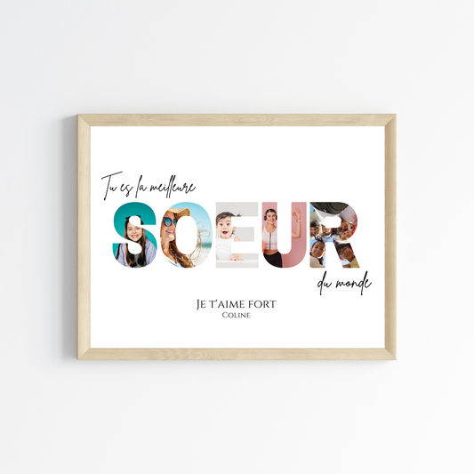 Affiche Photo Sœur Personnalisée