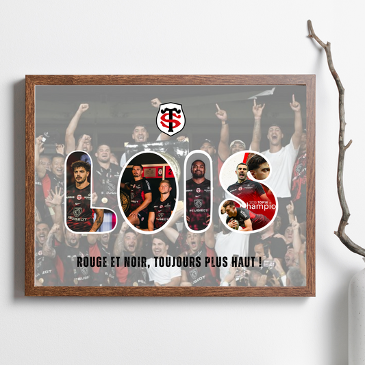 Affiche Club de Foot ou Rugby - Poster photo club de sport enfant – Cadeau foot rugby - Affiche sport personnalisé