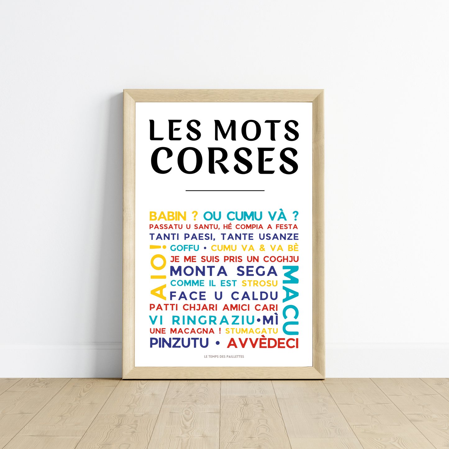 Affiche Le corse  - Poster mots corses par Le Temps des Paillettes