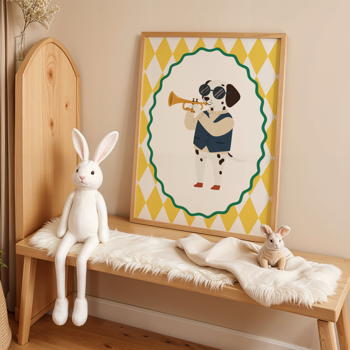 Affiche Dalmatien Saxophone – Poster Coloré Animaux Musiciens Chambre Enfant Dopamine Decor Cadeau Naissance - Image 2