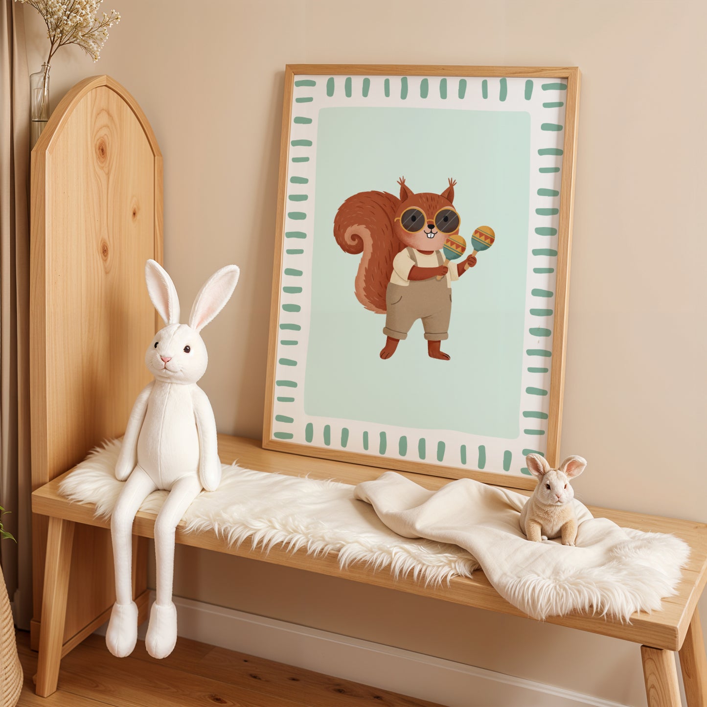 Affiche Écureuil Maracas – Poster Coloré Animaux Musiciens Chambre Enfant Dopamine Decor Cadeau Naissance - Image 4