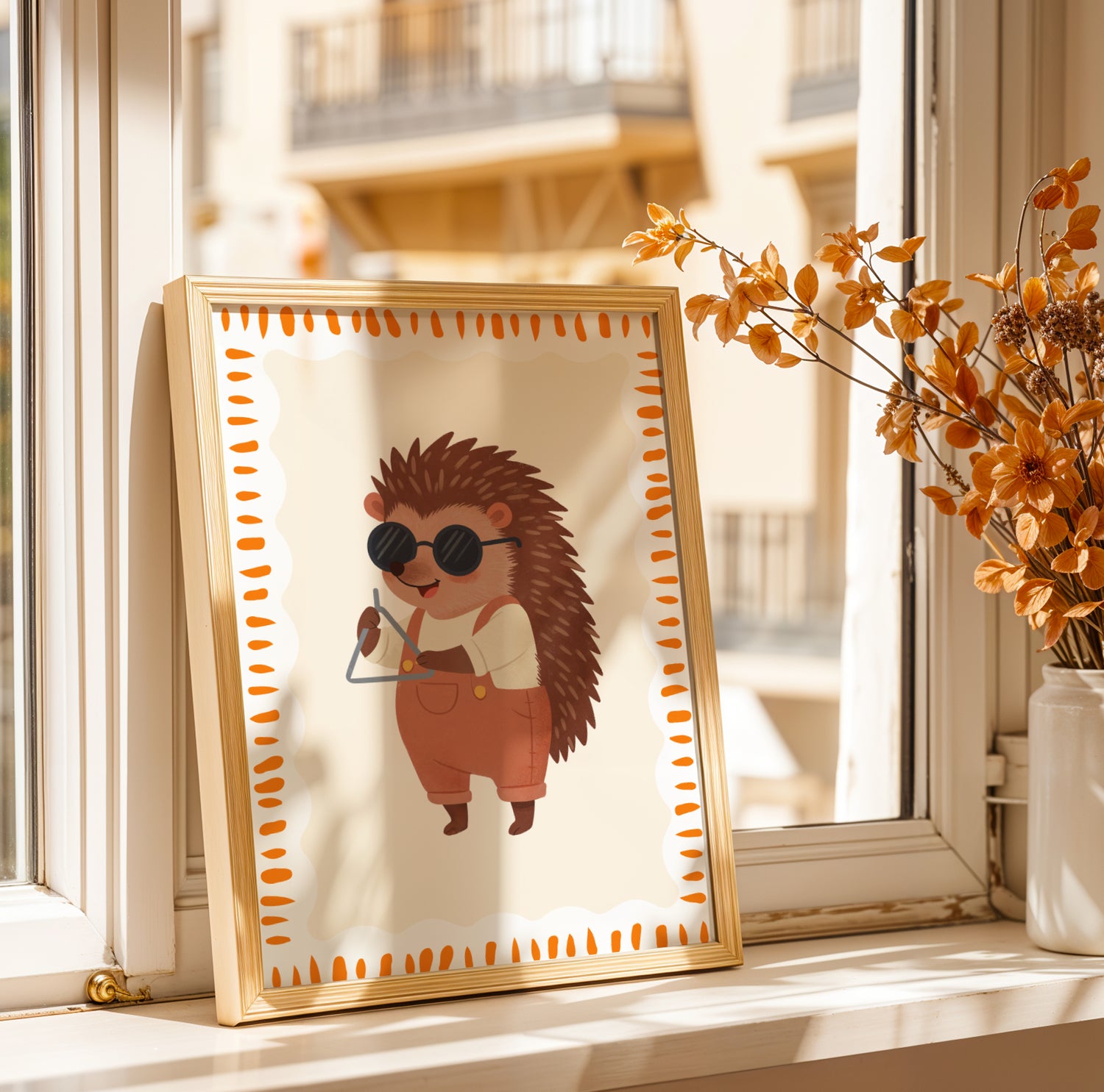 Affiche Hérisson Triangle – Poster Coloré Animaux Musiciens Chambre Enfant Dopamine Decor Cadeau Naissance - Image 5