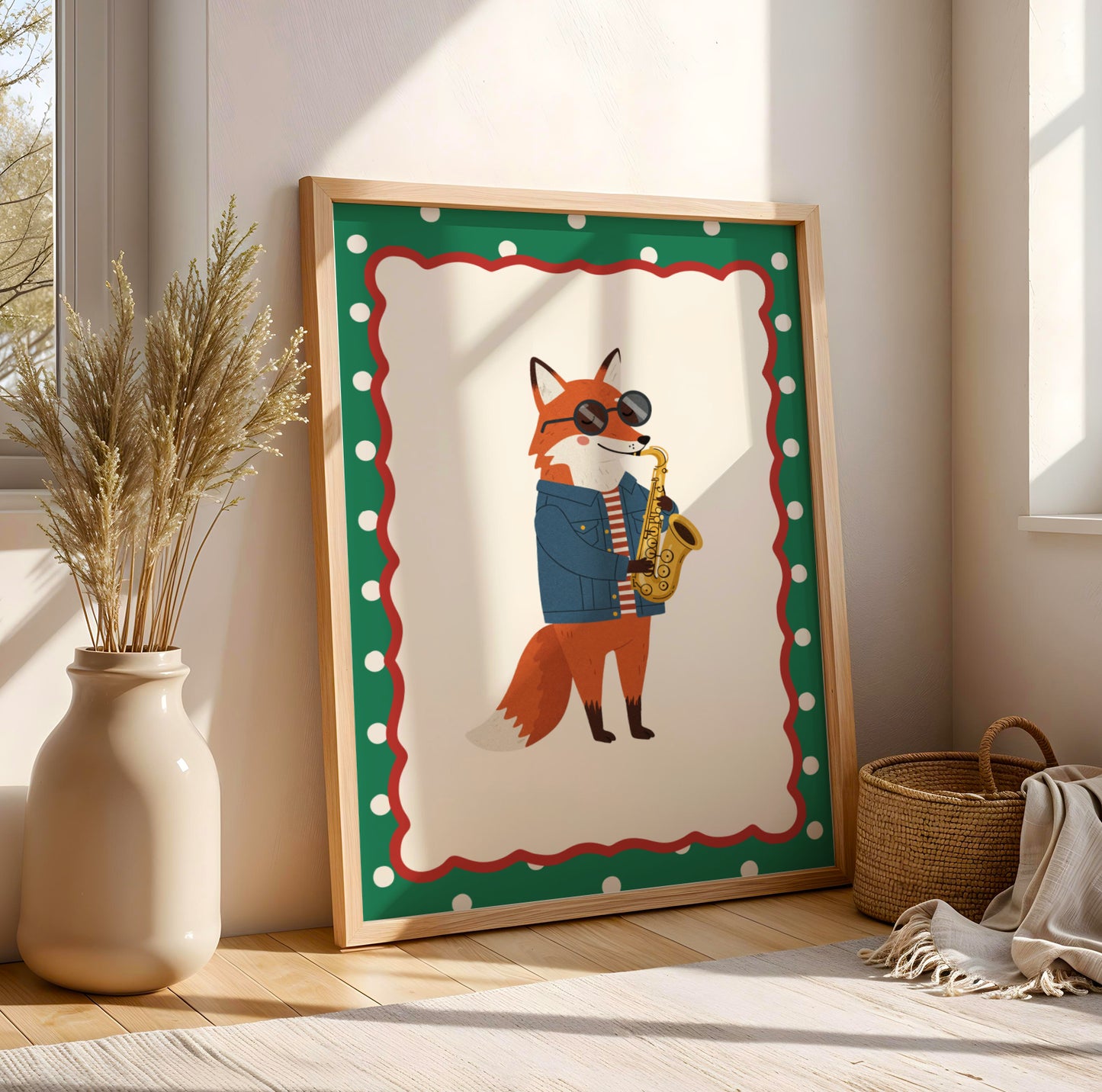 Affiche Renard Saxophone – Poster Coloré Animaux Musiciens Chambre Enfant Dopamine Decor Cadeau Naissance - Image 3