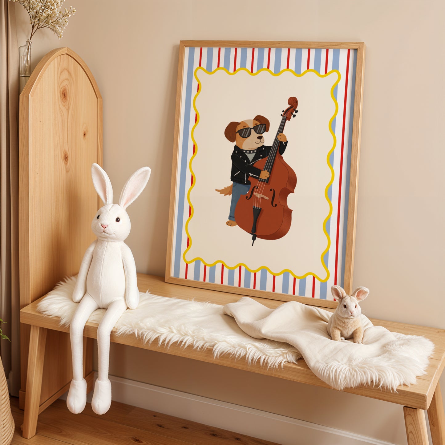 Affiche Chien Contrebasse – Poster Coloré Animaux Musiciens Chambre Enfant Dopamine Decor Cadeau Naissance - Image 4