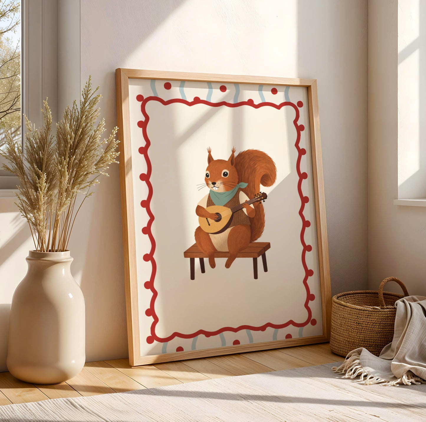 Affiche Écureuil Mandoline – Poster Coloré Animaux Musiciens Chambre Enfant Dopamine Decor Cadeau Naissance - Image 5