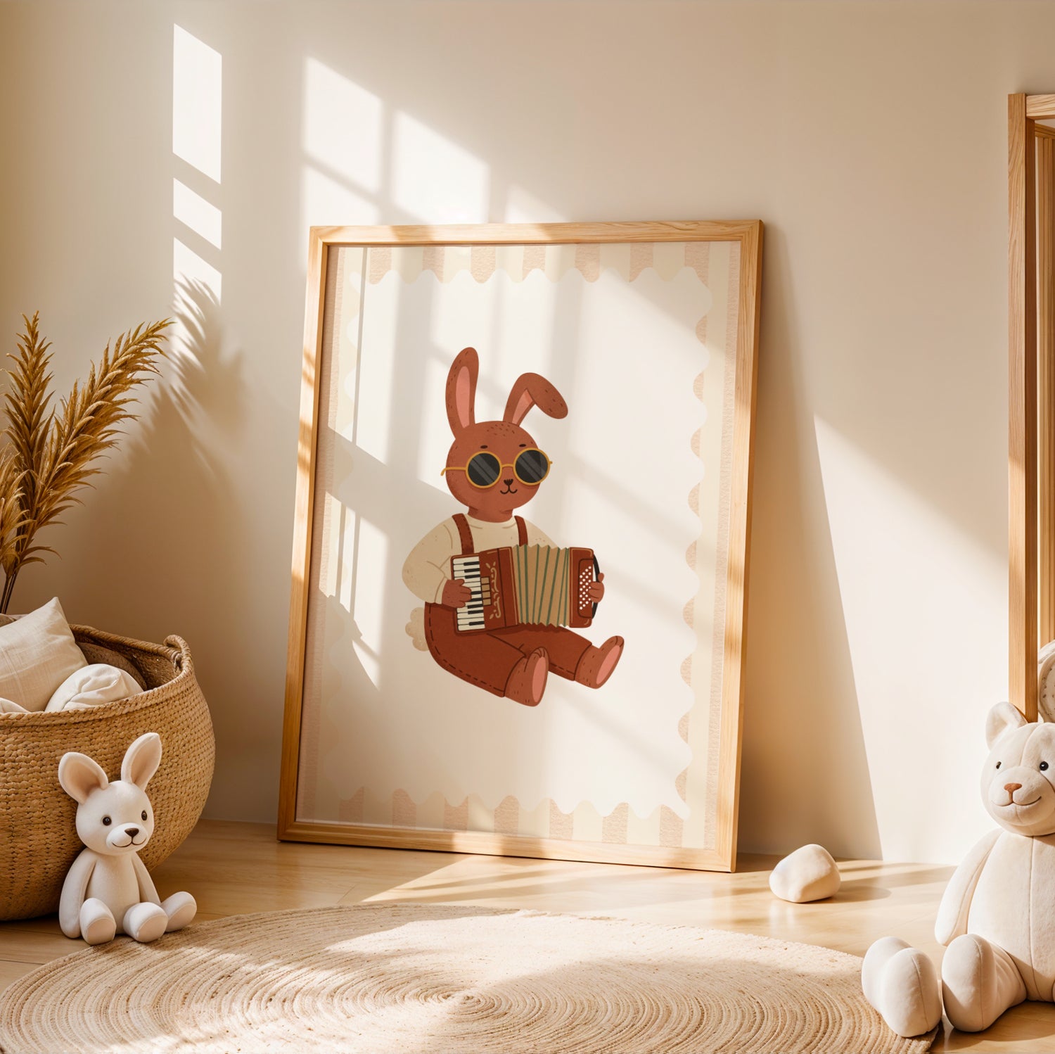 Affiche Lapin Accordéon – Poster Coloré Animaux Musiciens Chambre Enfant Dopamine Decor Cadeau Naissance - Image 2