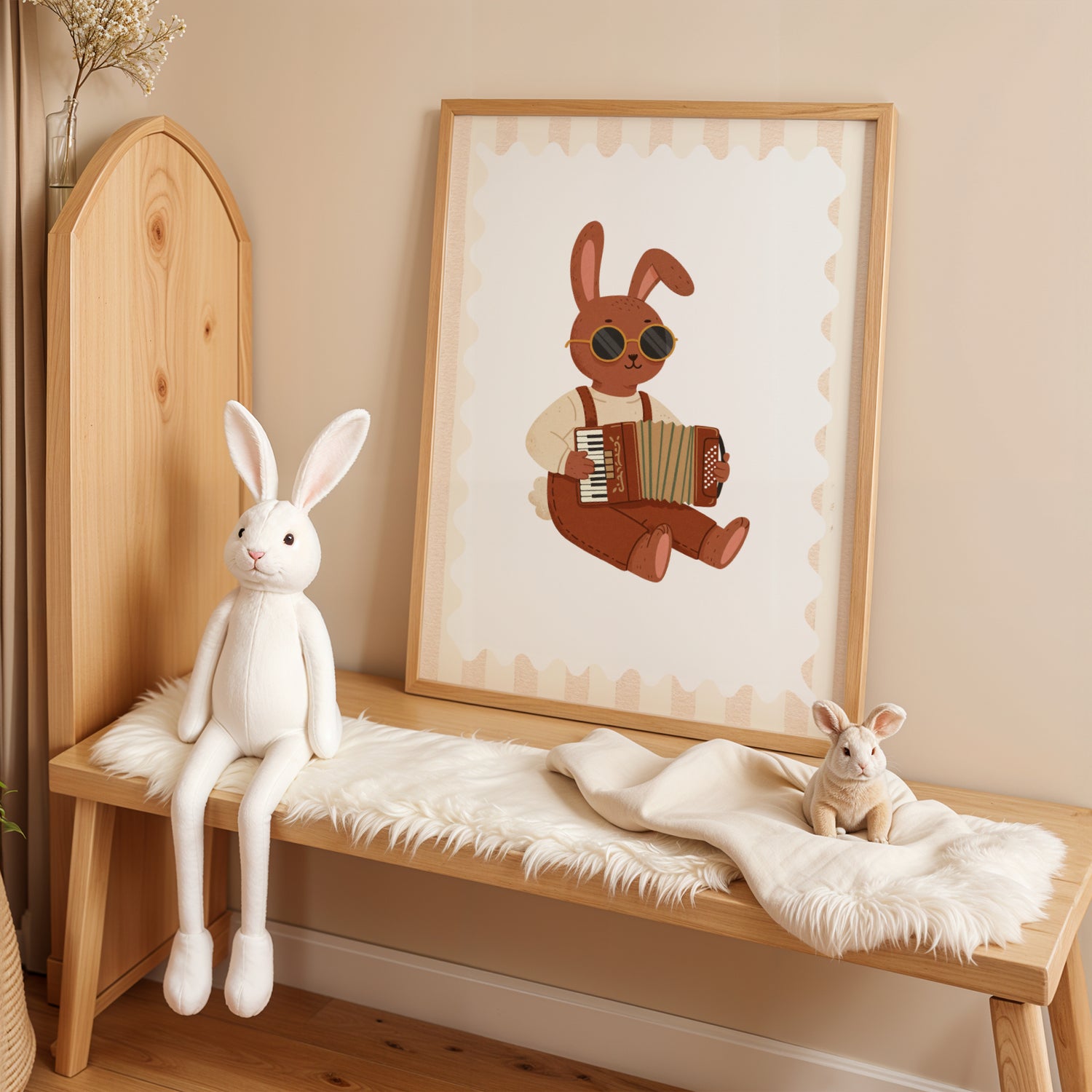 Affiche Lapin Accordéon – Poster Coloré Animaux Musiciens Chambre Enfant Dopamine Decor Cadeau Naissance - Image 3