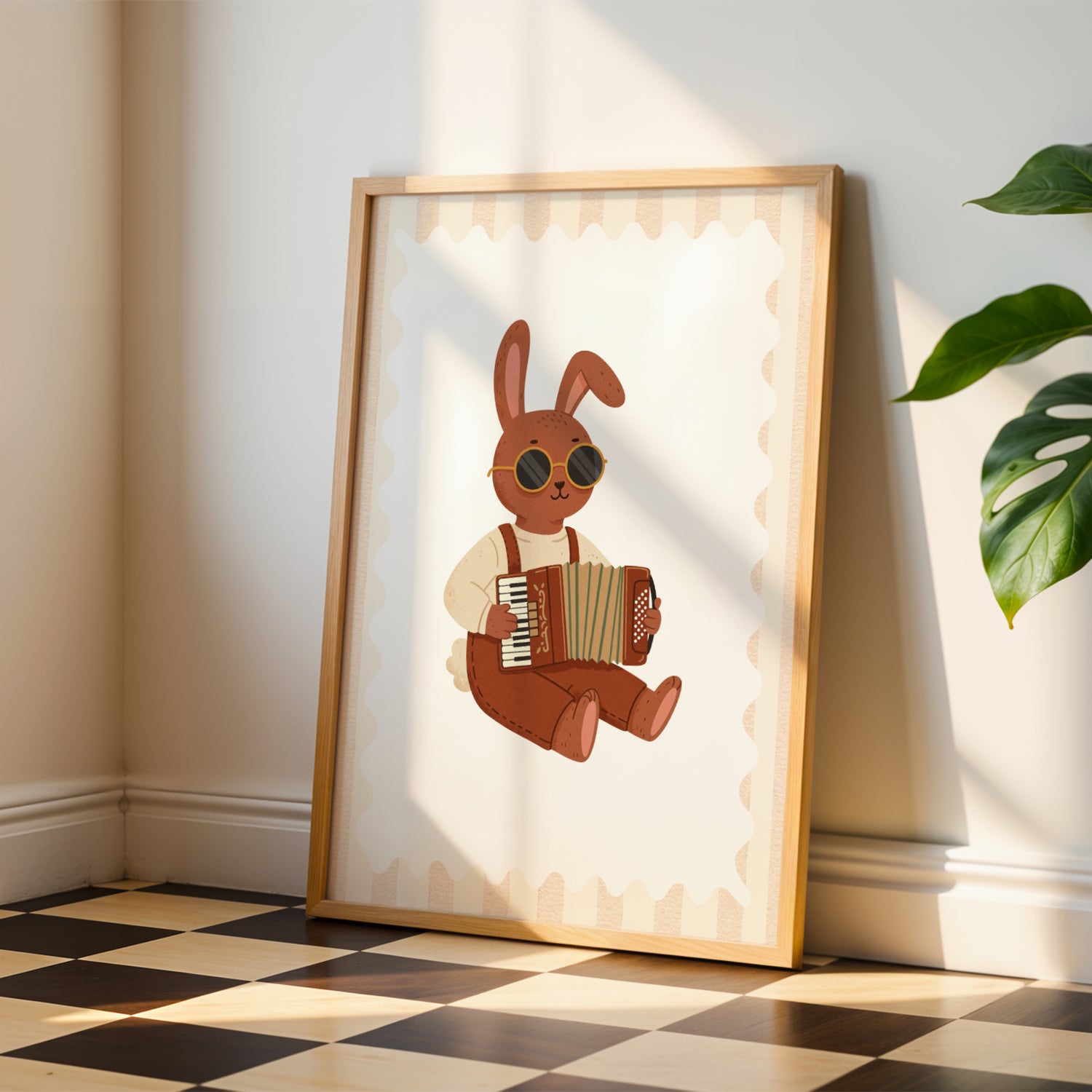 Affiche Lapin Accordéon – Poster Coloré Animaux Musiciens Chambre Enfant Dopamine Decor Cadeau Naissance - Image 4