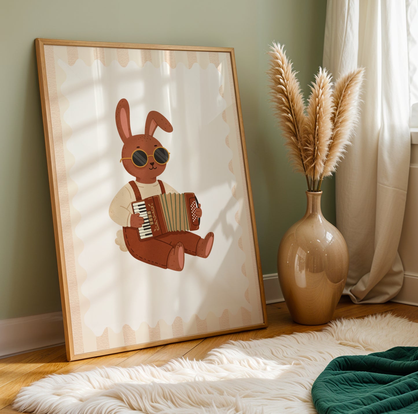 Affiche Lapin Accordéon – Poster Coloré Animaux Musiciens Chambre Enfant Dopamine Decor Cadeau Naissance - Image 5
