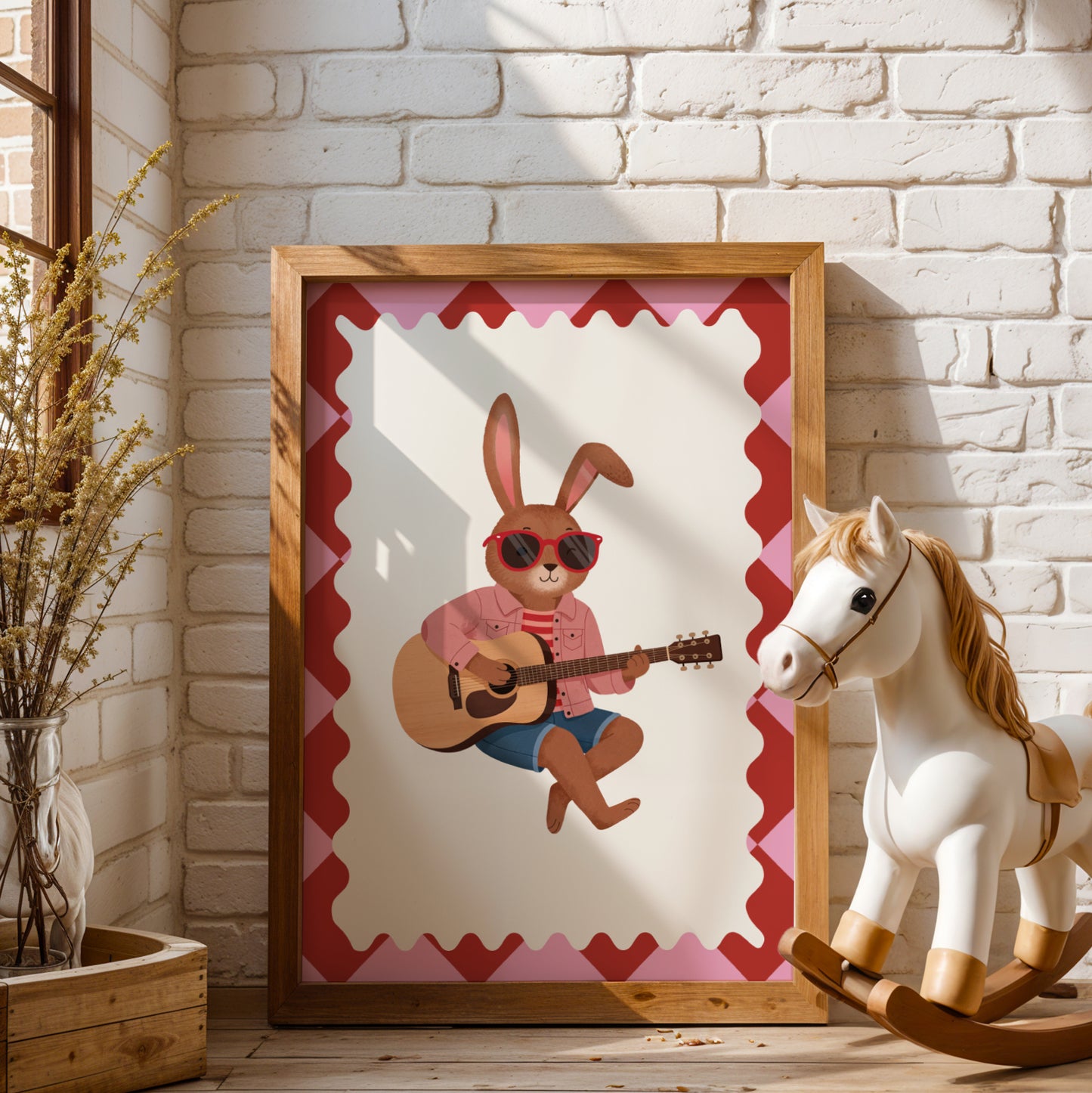 Affiche Lapin Guitare – Poster Coloré Animaux Musiciens Chambre Enfant Dopamine Decor Cadeau Naissance - Image 3