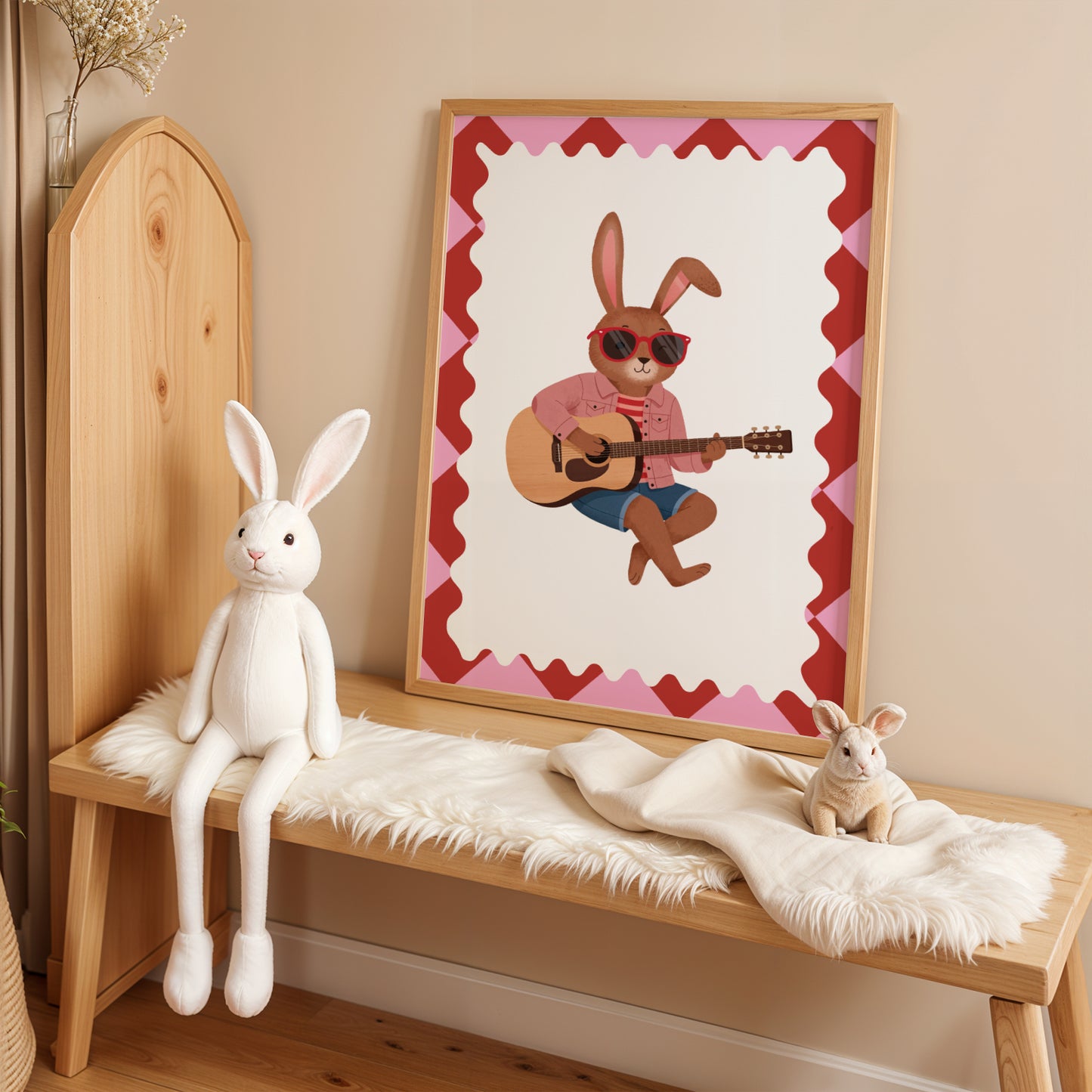 Affiche Lapin Guitare – Poster Coloré Animaux Musiciens Chambre Enfant Dopamine Decor Cadeau Naissance - Image 4