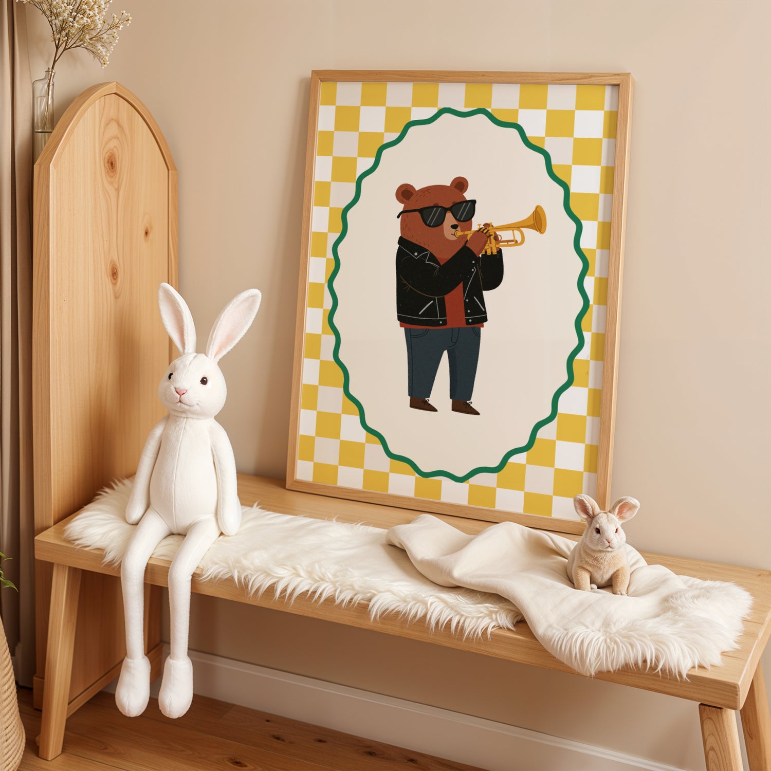 Affiche Ours Trompette – Poster Coloré Animaux Musiciens Chambre Enfant Dopamine Decor Cadeau Naissance - Image 4