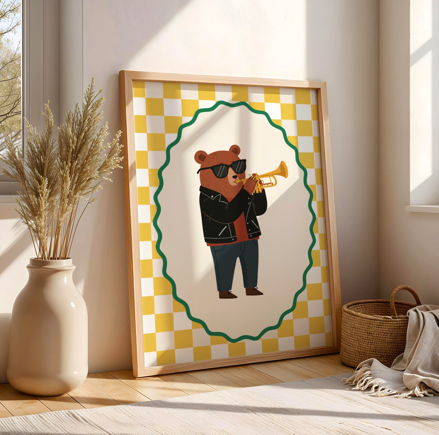 Affiche Ours Trompette – Poster Coloré Animaux Musiciens Chambre Enfant Dopamine Decor Cadeau Naissance - Image 5
