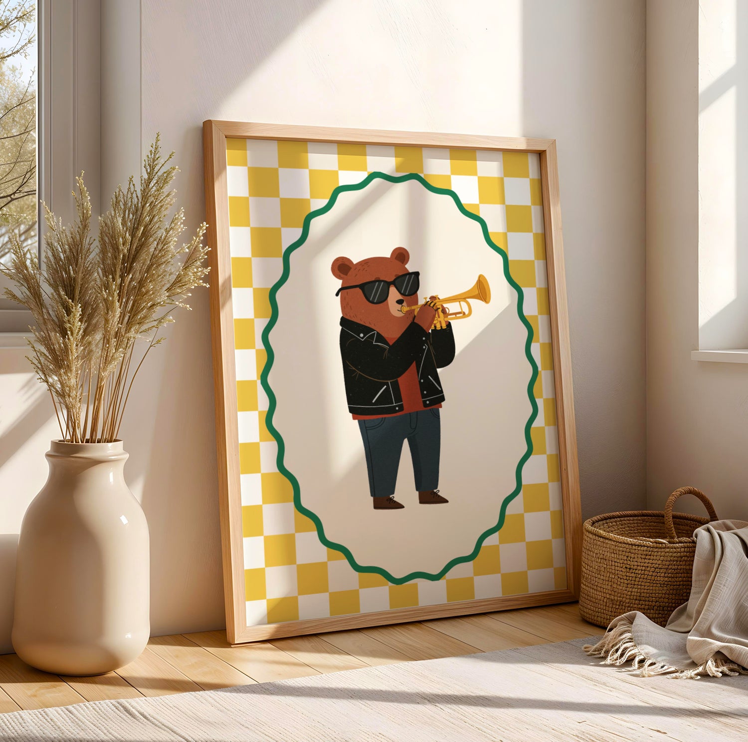 Affiche Ours Trompette – Poster Coloré Animaux Musiciens Chambre Enfant Dopamine Decor Cadeau Naissance - Image 5