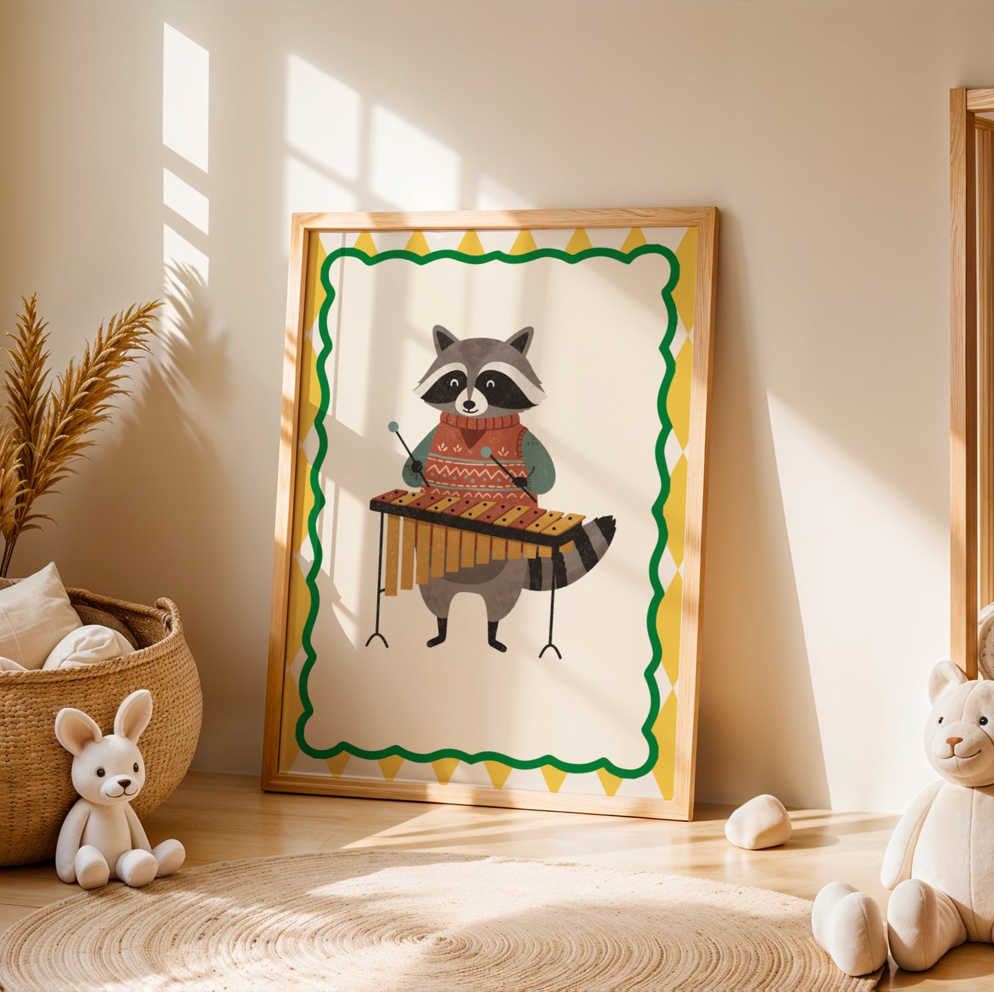 Affiche Raton Laveur Xylophone – Poster Coloré Animaux Musiciens Chambre Enfant Dopamine Decor Cadeau Naissance - Image 4