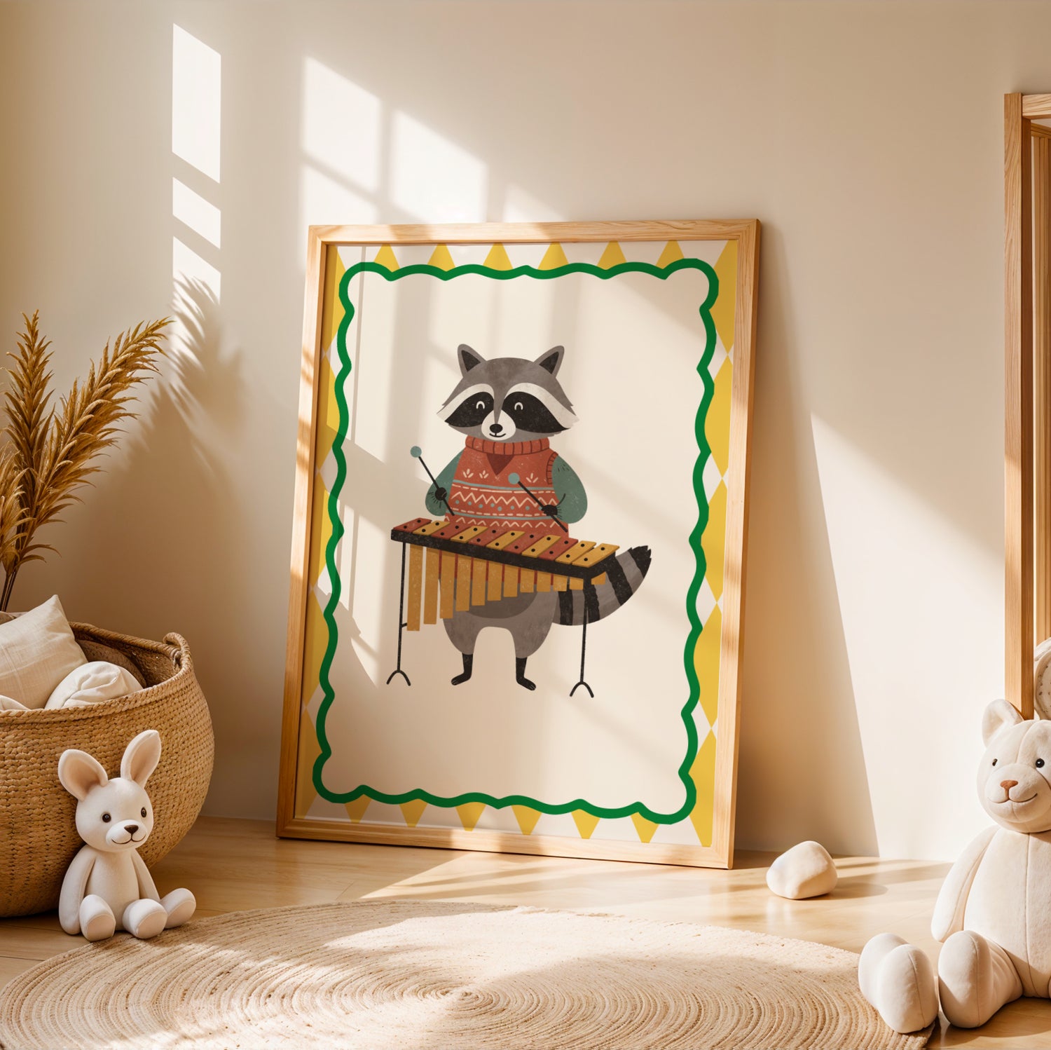 Affiche Raton Laveur Xylophone – Poster Coloré Animaux Musiciens Chambre Enfant Dopamine Decor Cadeau Naissance - Image 4