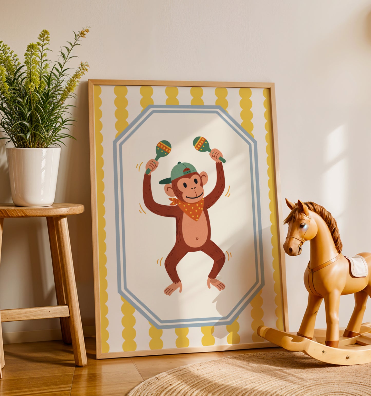 Affiche Singe Maracas – Poster Coloré Animaux Musiciens Chambre Enfant Dopamine Decor Cadeau Naissance - Image 3