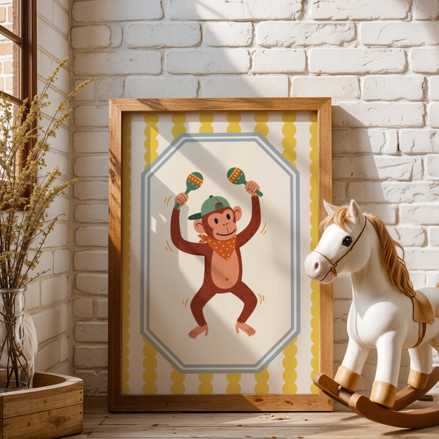 Affiche Singe Maracas – Poster Coloré Animaux Musiciens Chambre Enfant Dopamine Decor Cadeau Naissance - Image 4