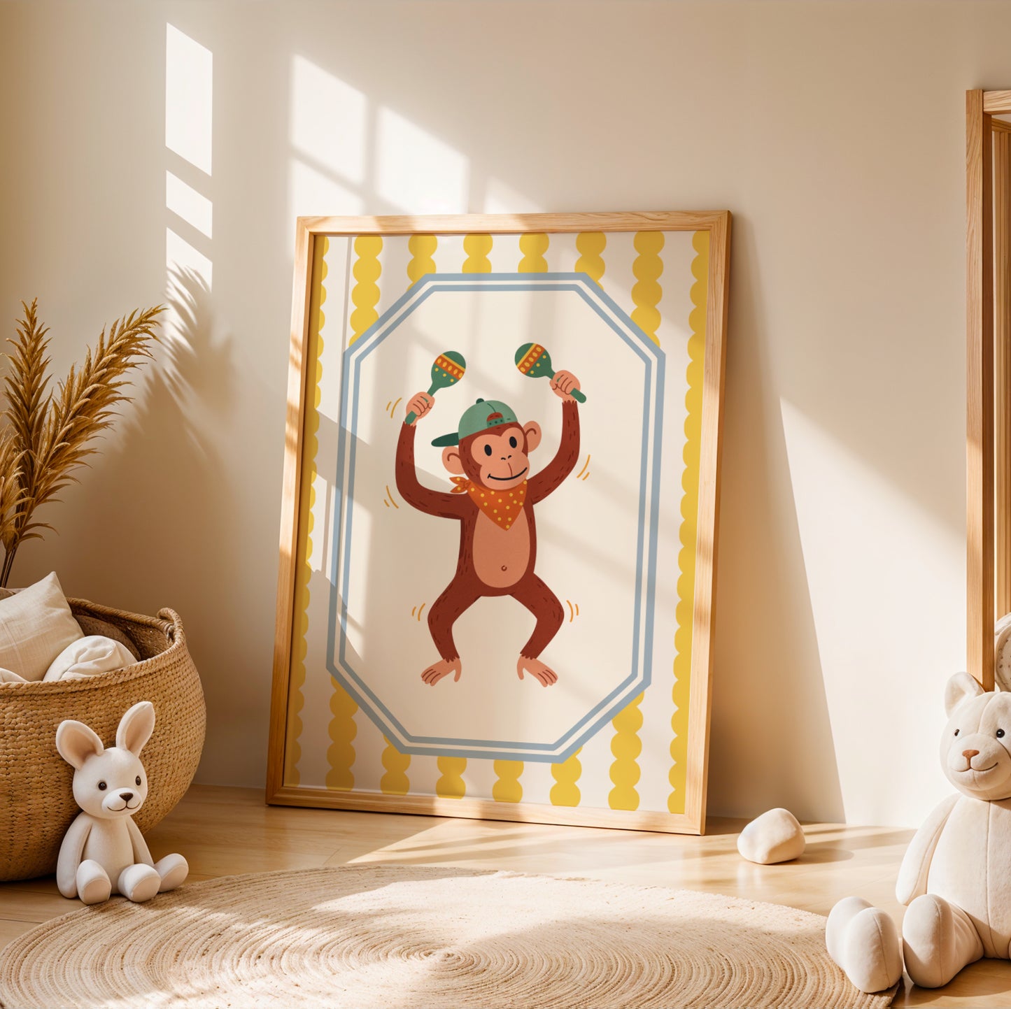 Affiche Singe Maracas – Poster Coloré Animaux Musiciens Chambre Enfant Dopamine Decor Cadeau Naissance - Image 5