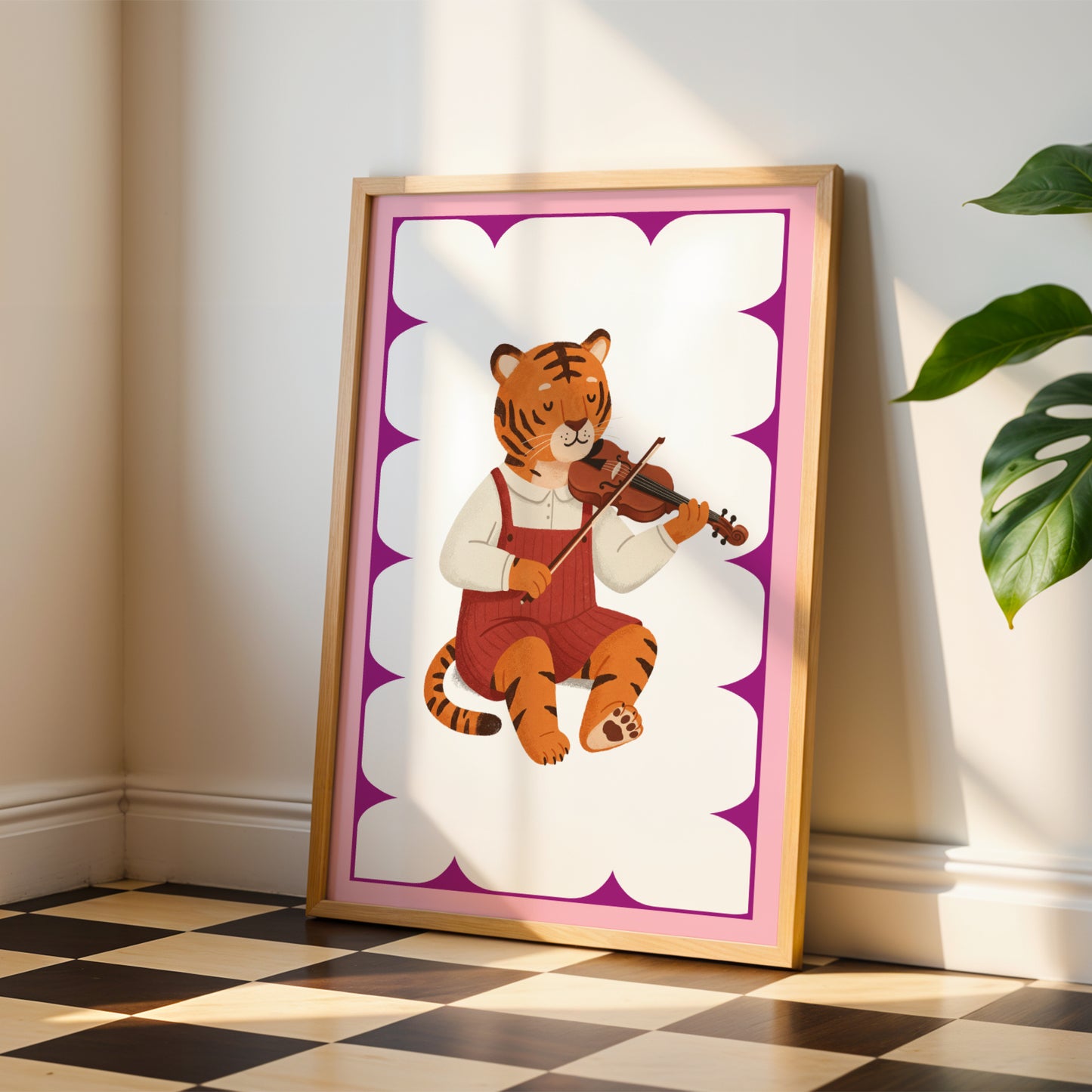 Affiche Tigre Violon – Poster Coloré Animaux Musiciens Chambre Enfant Dopamine Decor Cadeau Naissance - Image 3