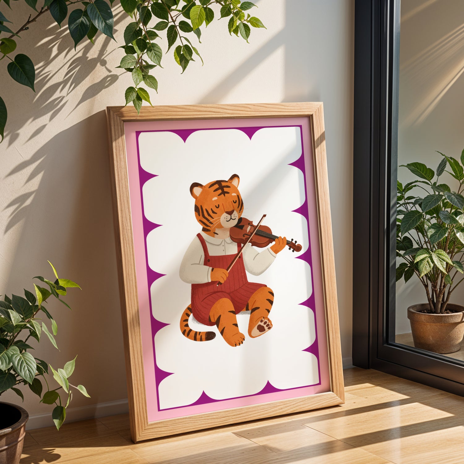 Affiche Tigre Violon – Poster Coloré Animaux Musiciens Chambre Enfant Dopamine Decor Cadeau Naissance - Image 4