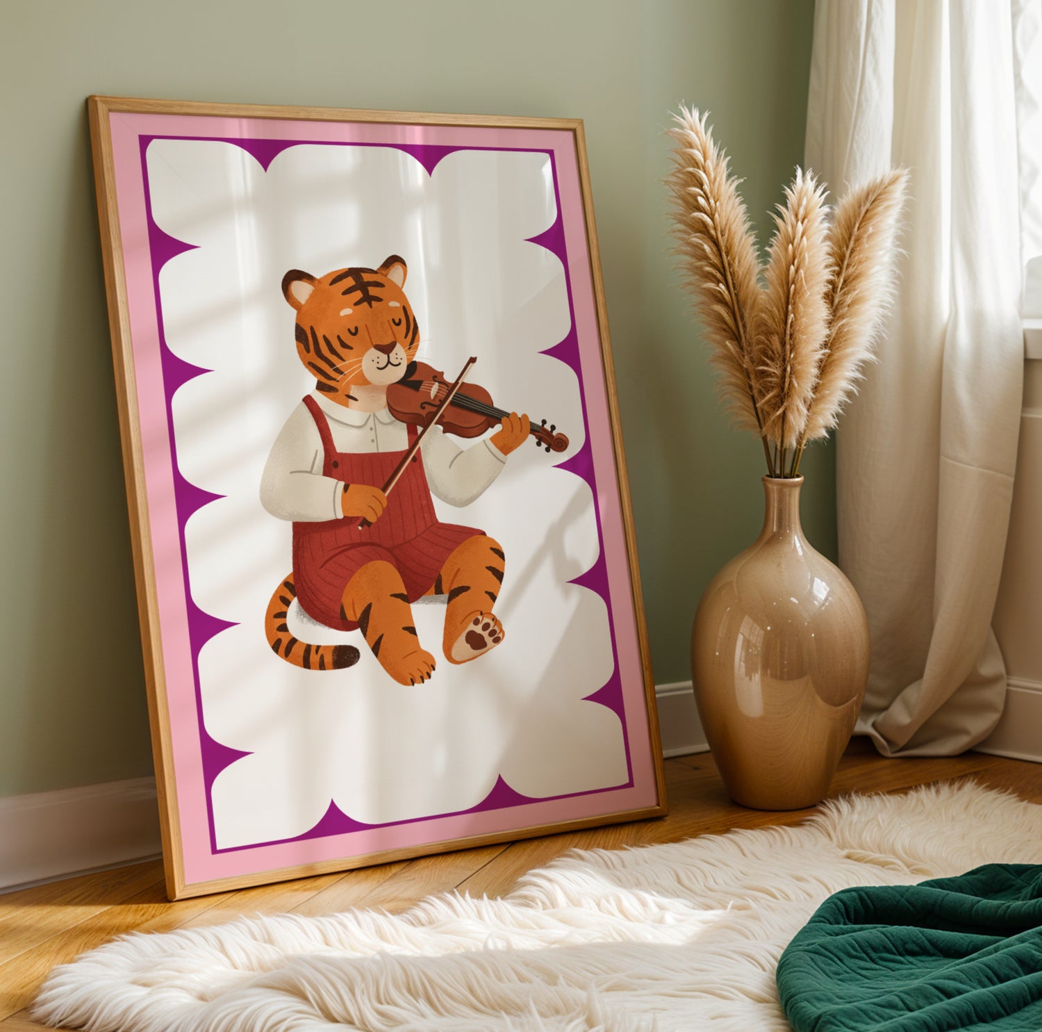 Affiche Tigre Violon – Poster Coloré Animaux Musiciens Chambre Enfant Dopamine Decor Cadeau Naissance - Image 5