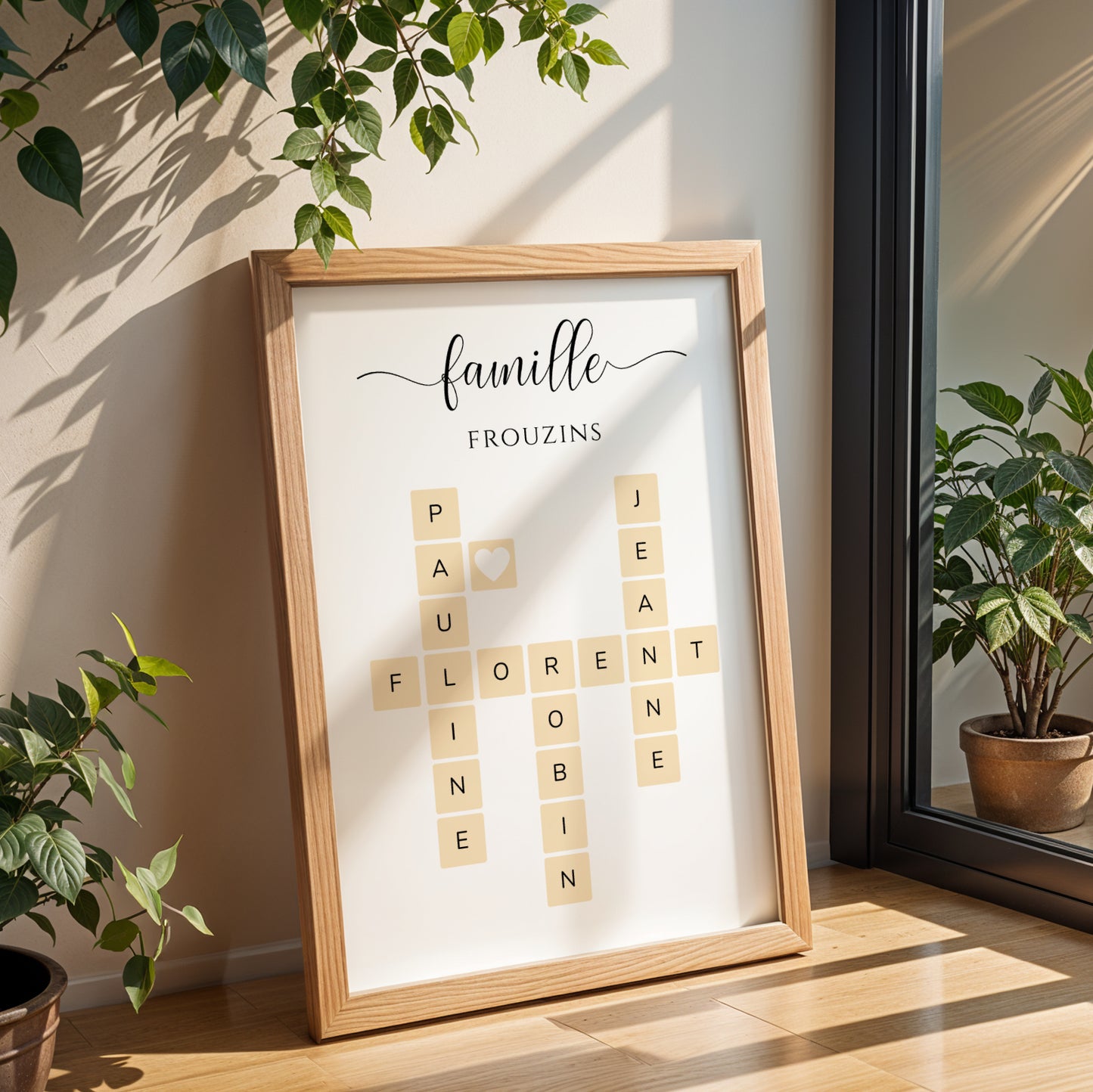 Affiche personnalisée Famille – Style Scrabble