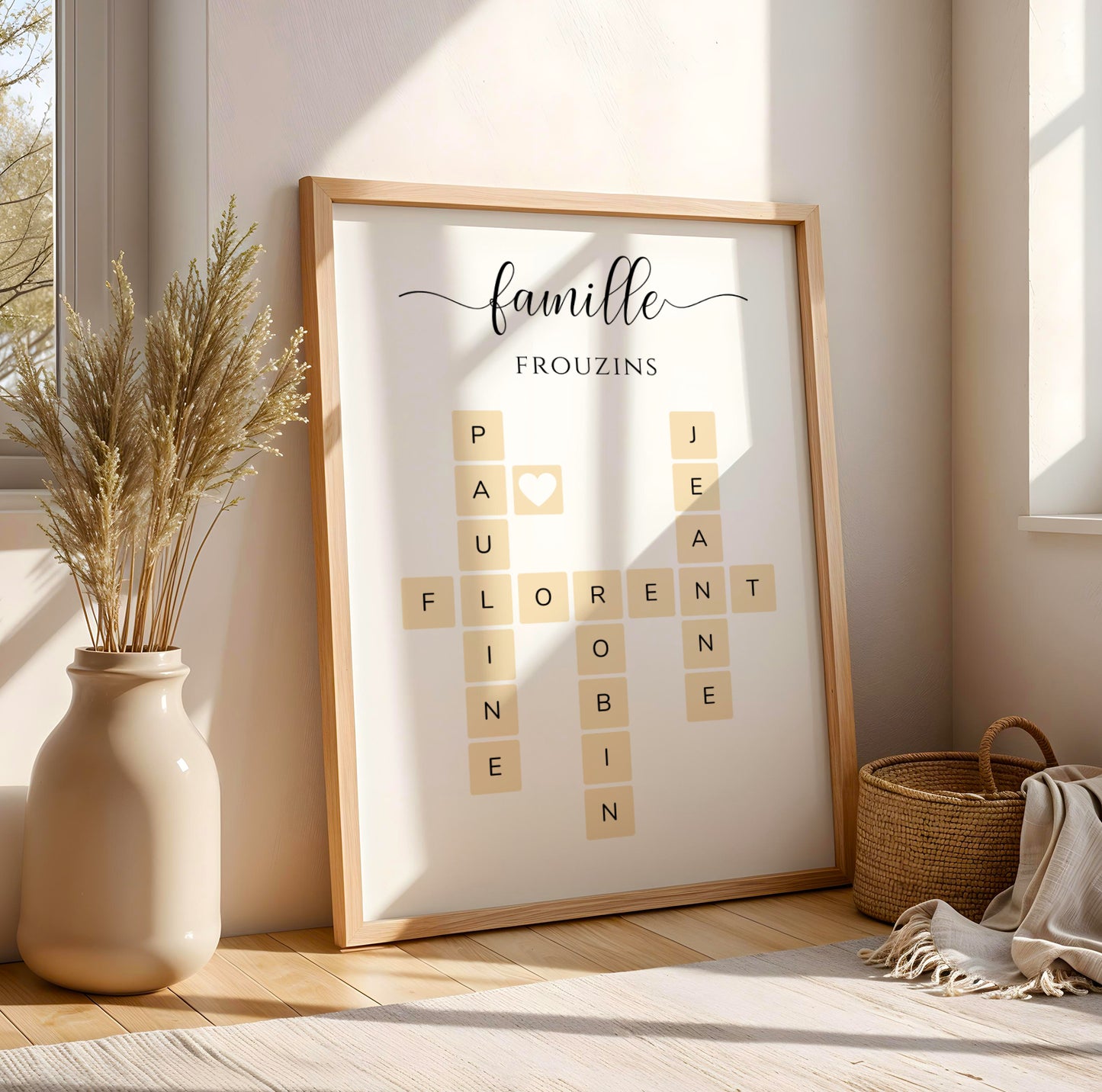 Affiche personnalisée Famille – Style Scrabble