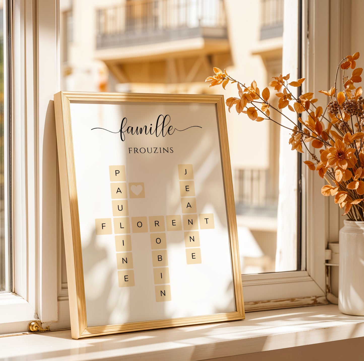 Affiche personnalisée Famille – Style Scrabble