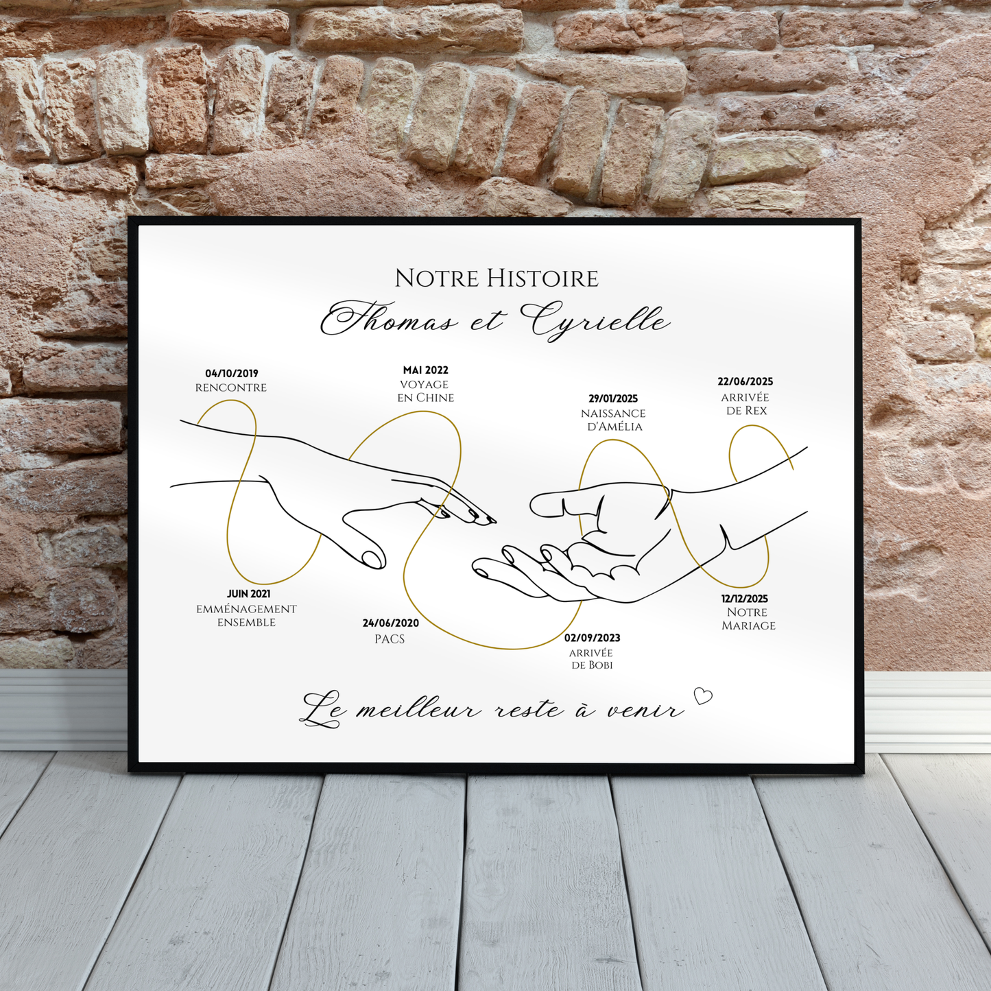 Affiche Personnalisée «Notre Histoire d'Amour» - Cadeau de Saint-Valentin Unique