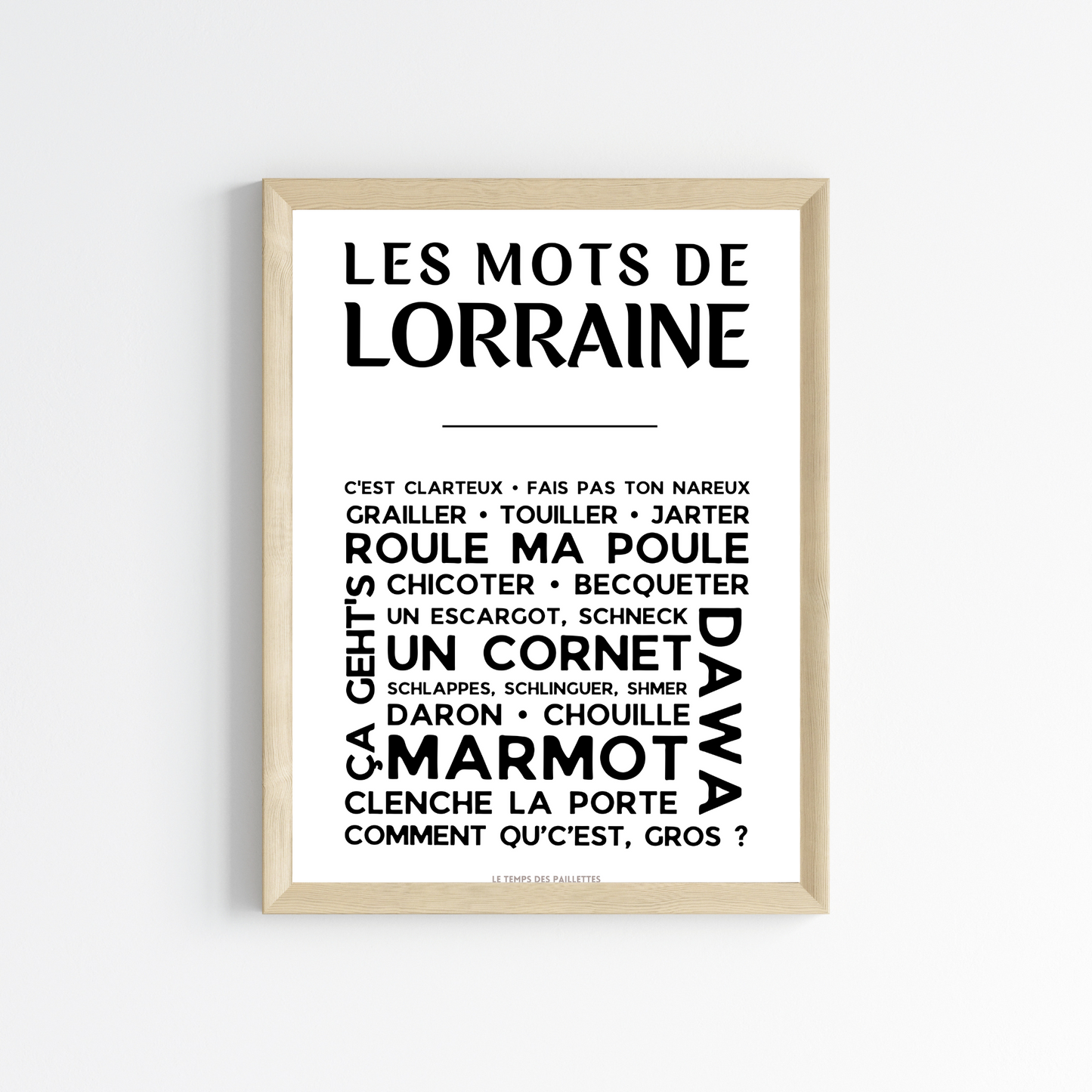 Affiche Le lorrain - Poster mots de lorraine par Le Temps des Paillettes